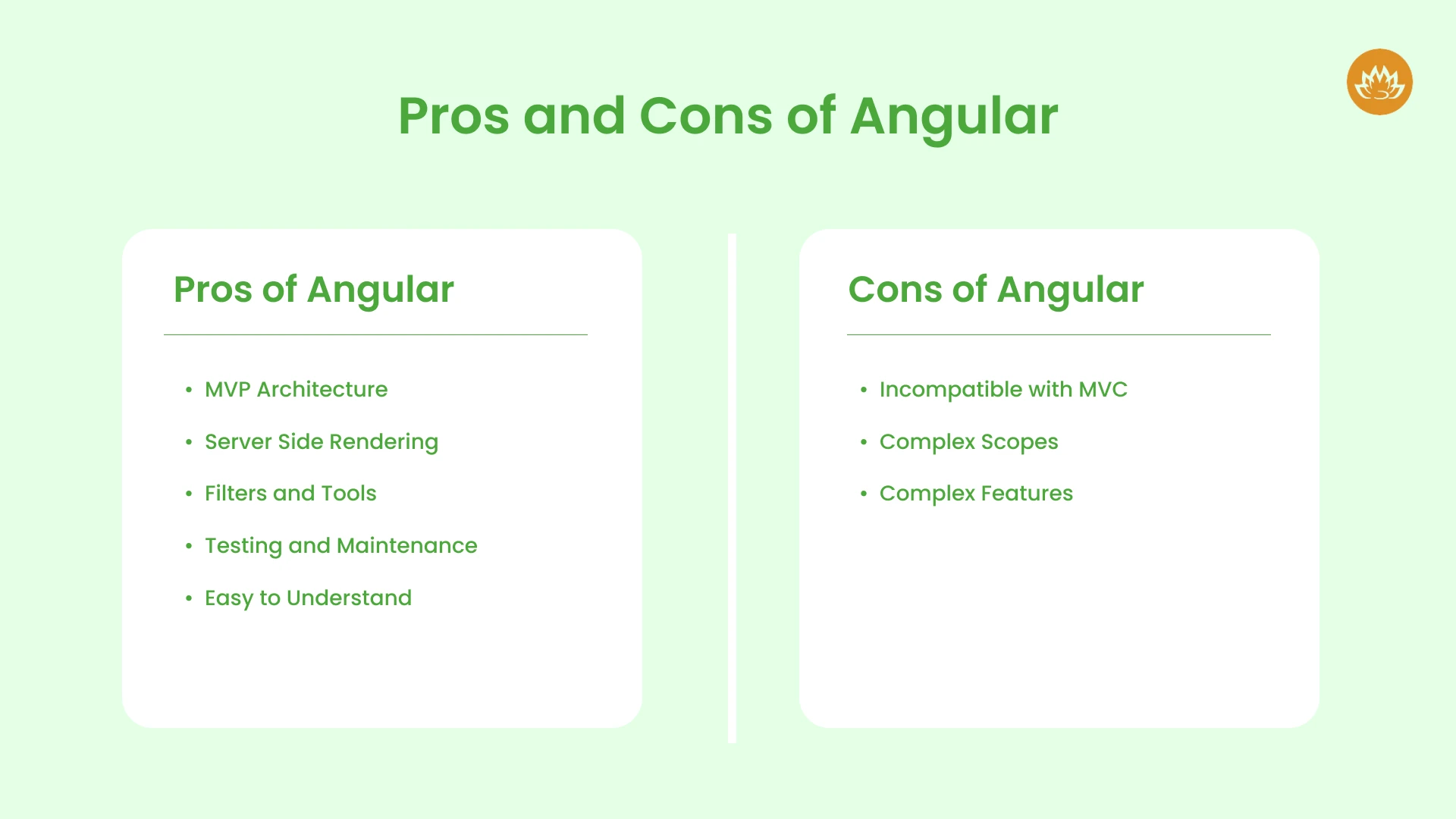 Pros and Cons of Angular